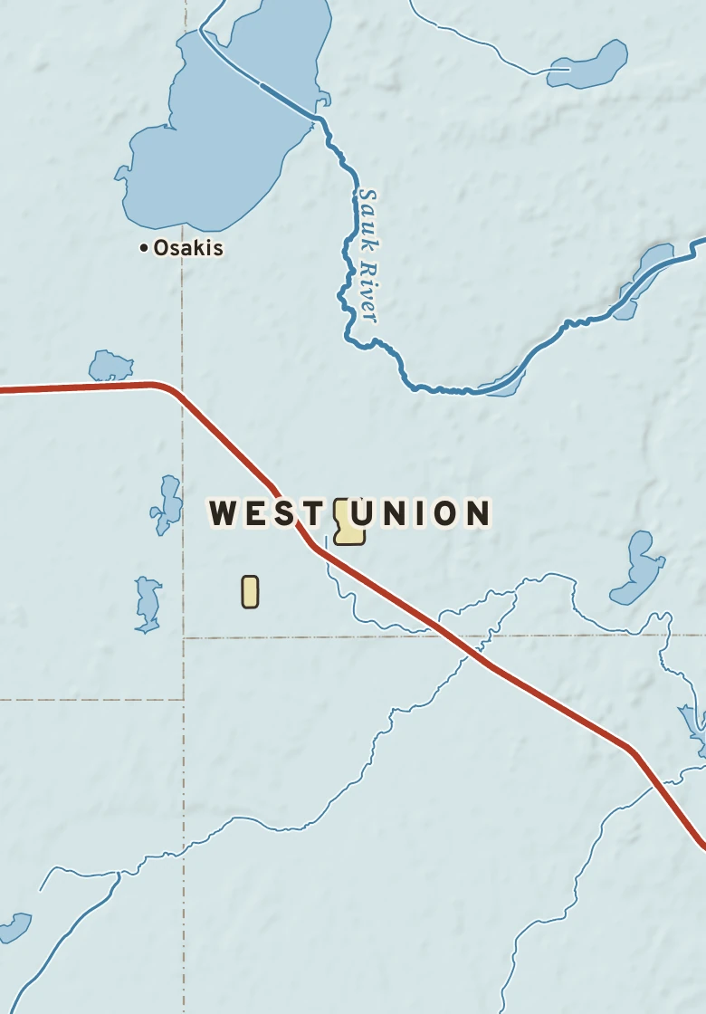 Atlas plate of West Union, Minnesota.