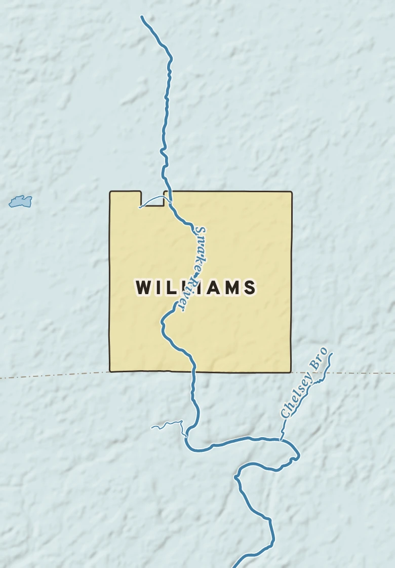 Atlas plate of Williams, Minnesota.