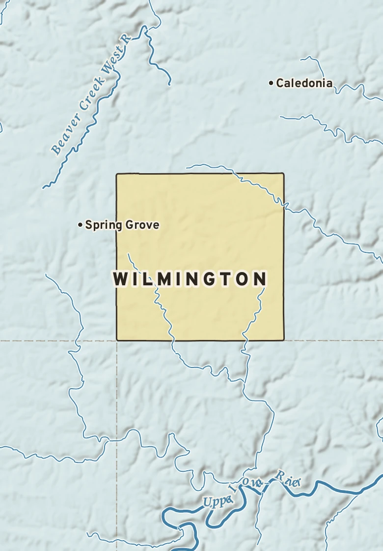 Atlas plate of Wilmington, Minnesota.