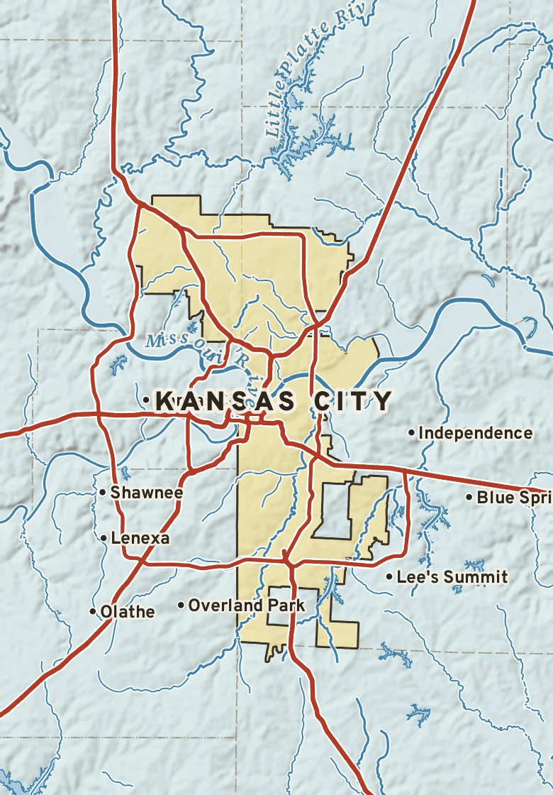 Atlas plate of Kansas City, Missouri.