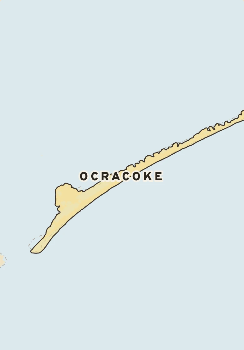 Atlas plate of Ocracoke, North Carolina.