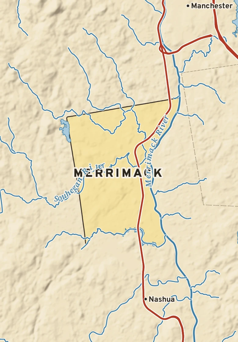 Atlas plate of Merrimack, New Hampshire.
