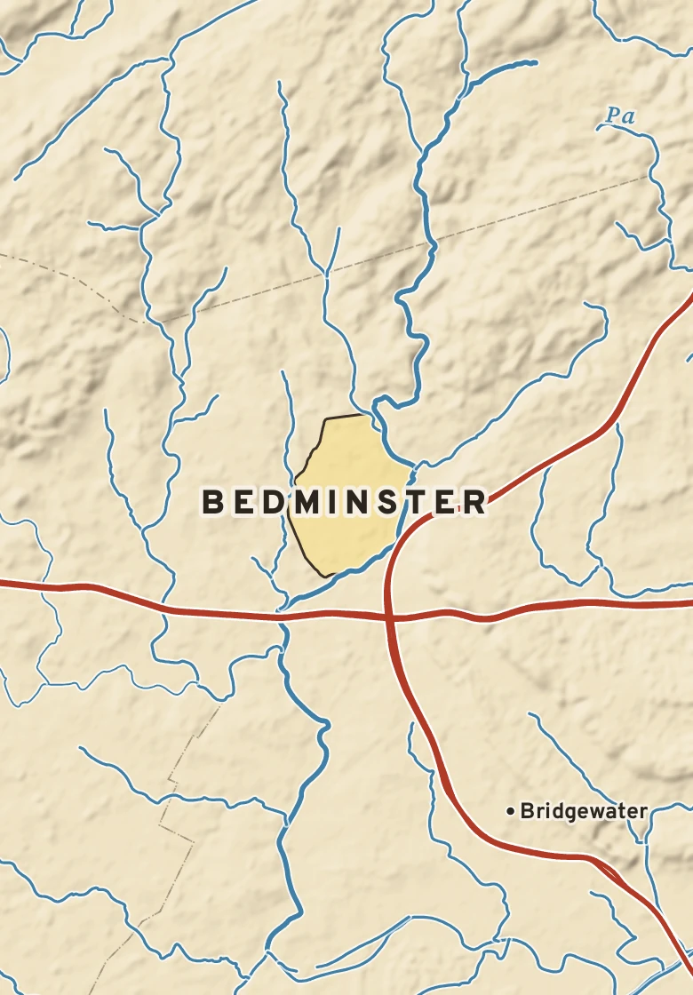 Atlas plate of Bedminster, New Jersey.