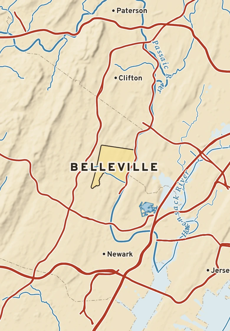 Atlas plate of Belleville, New Jersey.