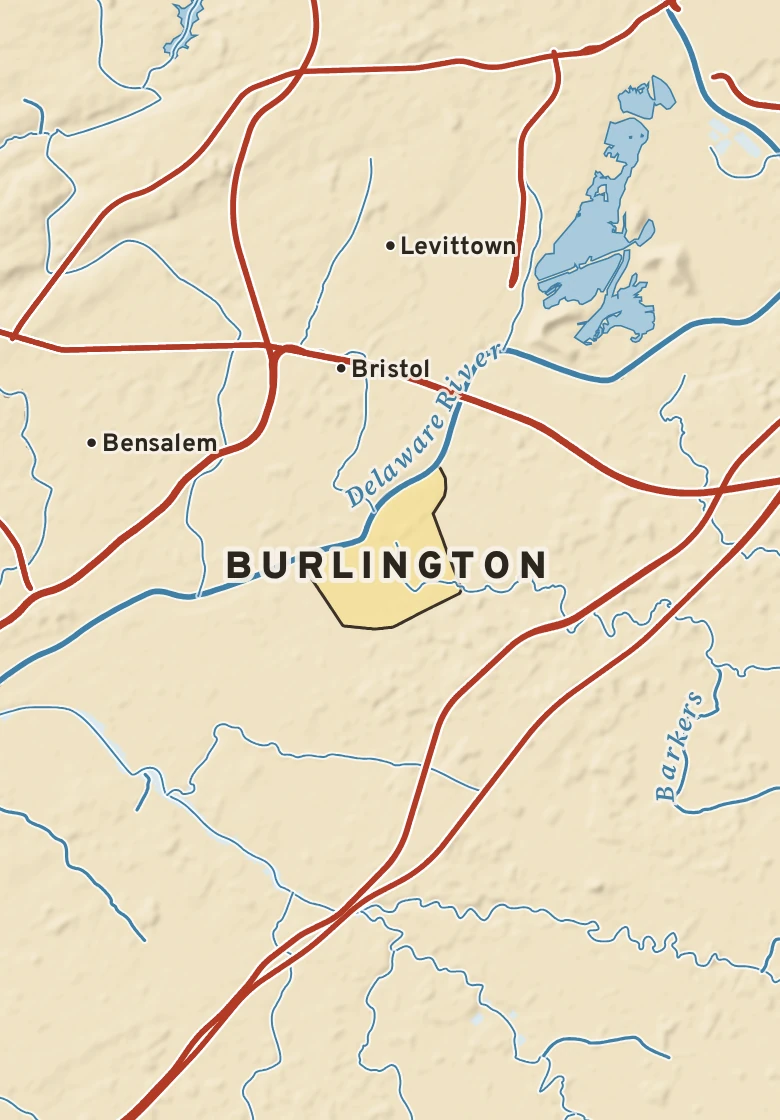 Atlas plate of Burlington, New Jersey.