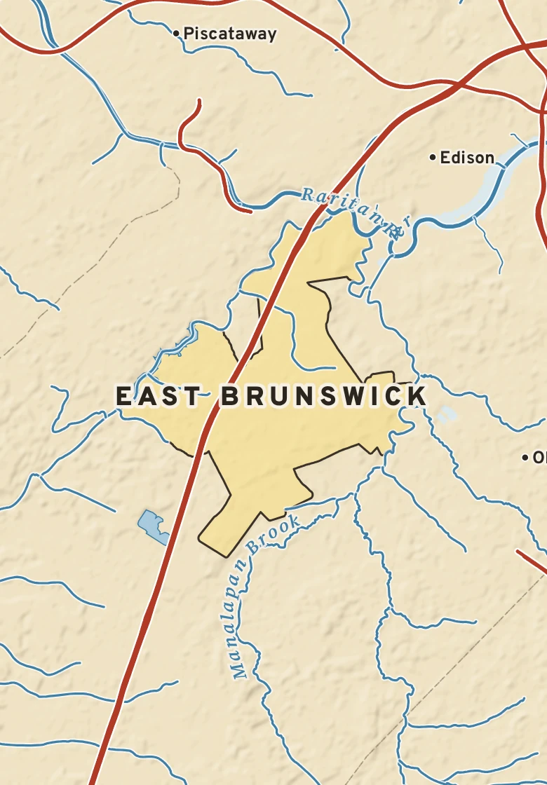 Atlas plate of East Brunswick, New Jersey.