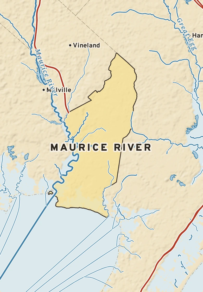 Atlas plate of Maurice River, New Jersey.