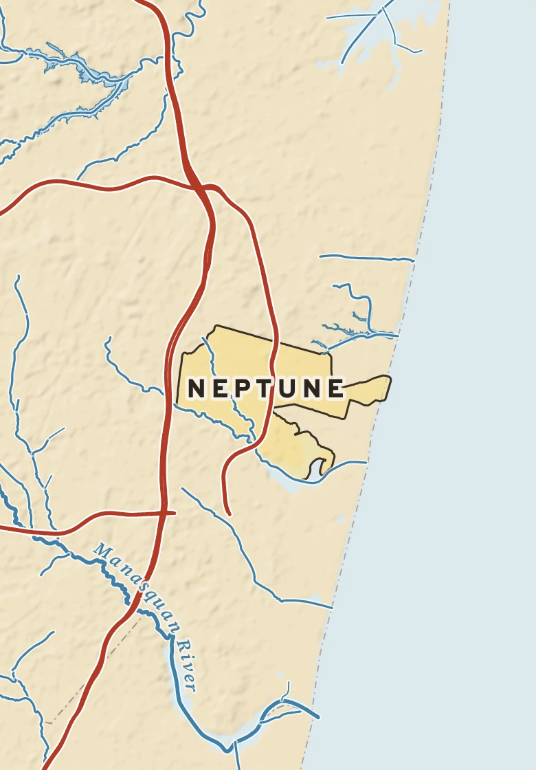 Atlas plate of Neptune, New Jersey.
