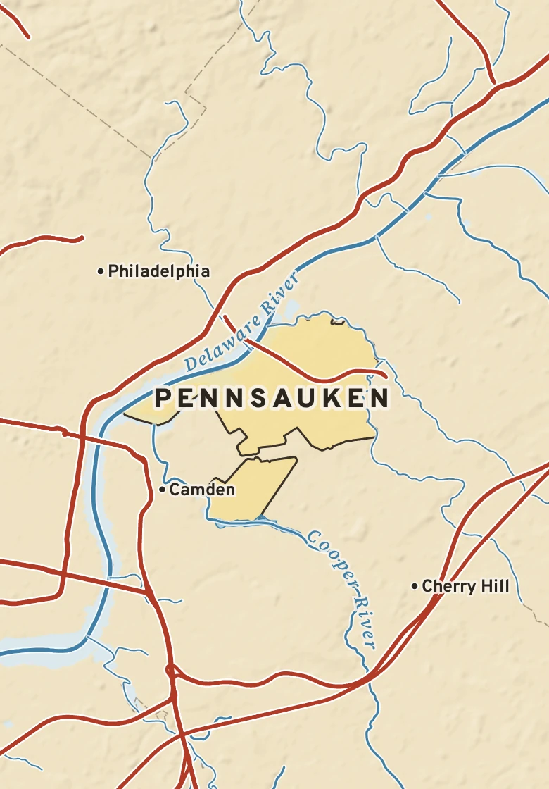 Atlas plate of Pennsauken, New Jersey.
