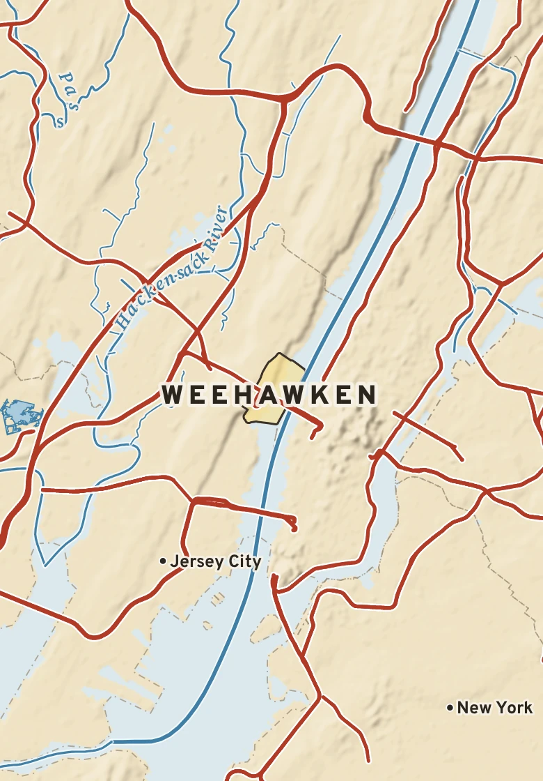 Atlas plate of Weehawken, New Jersey.