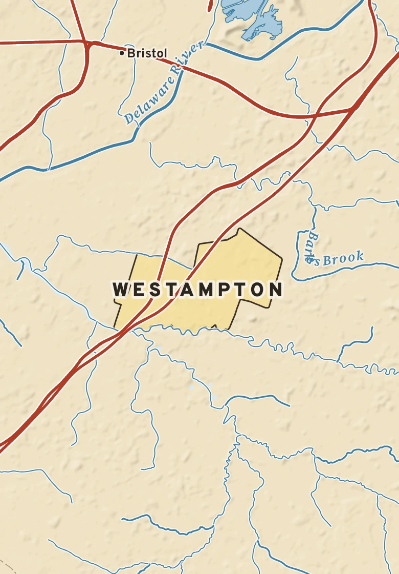 Atlas plate of Westampton, New Jersey.