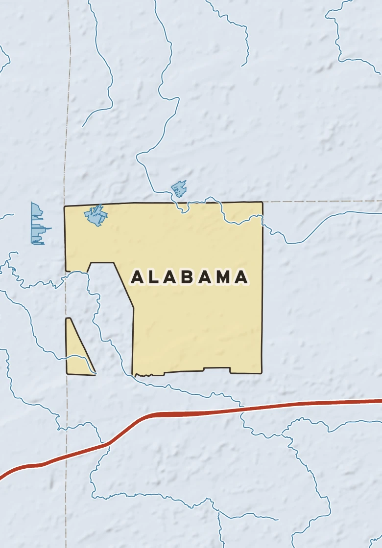 Atlas plate of Alabama, New York.