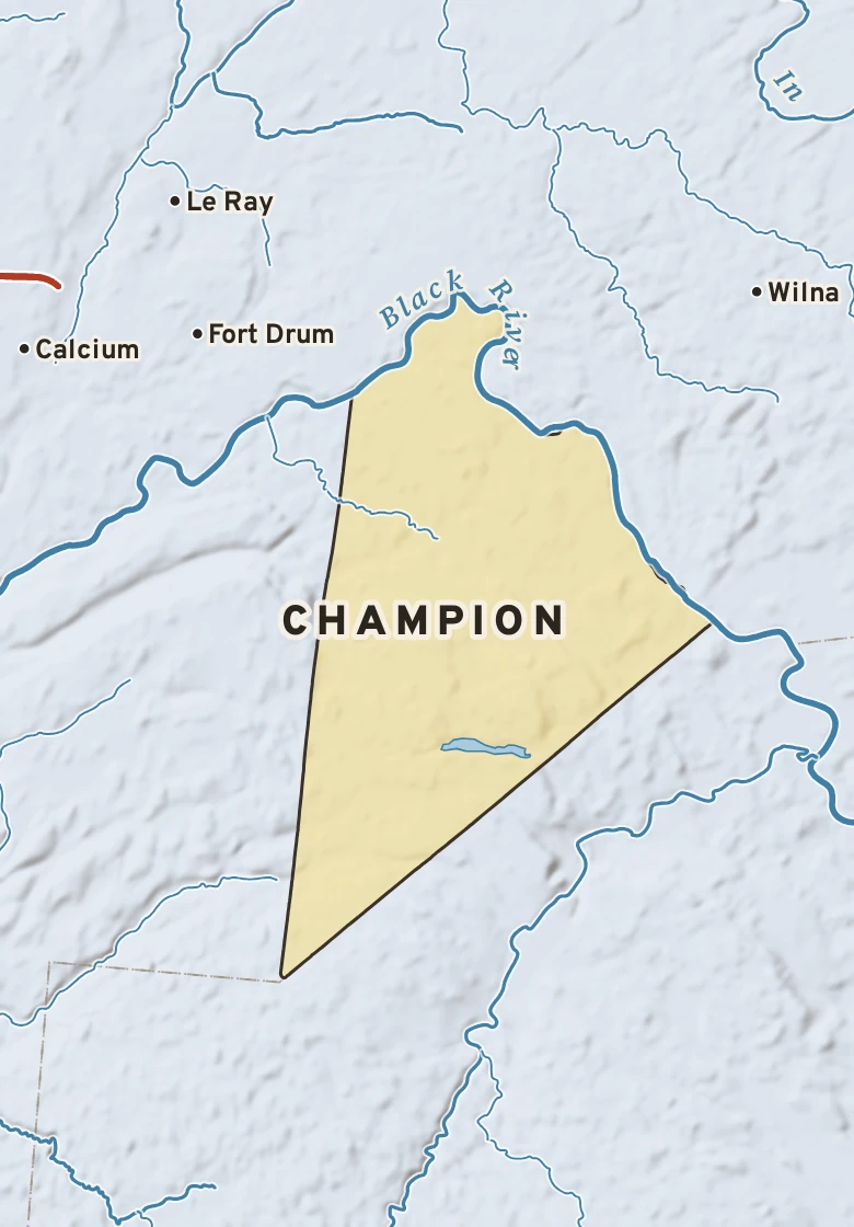 Atlas plate of Champion, New York.