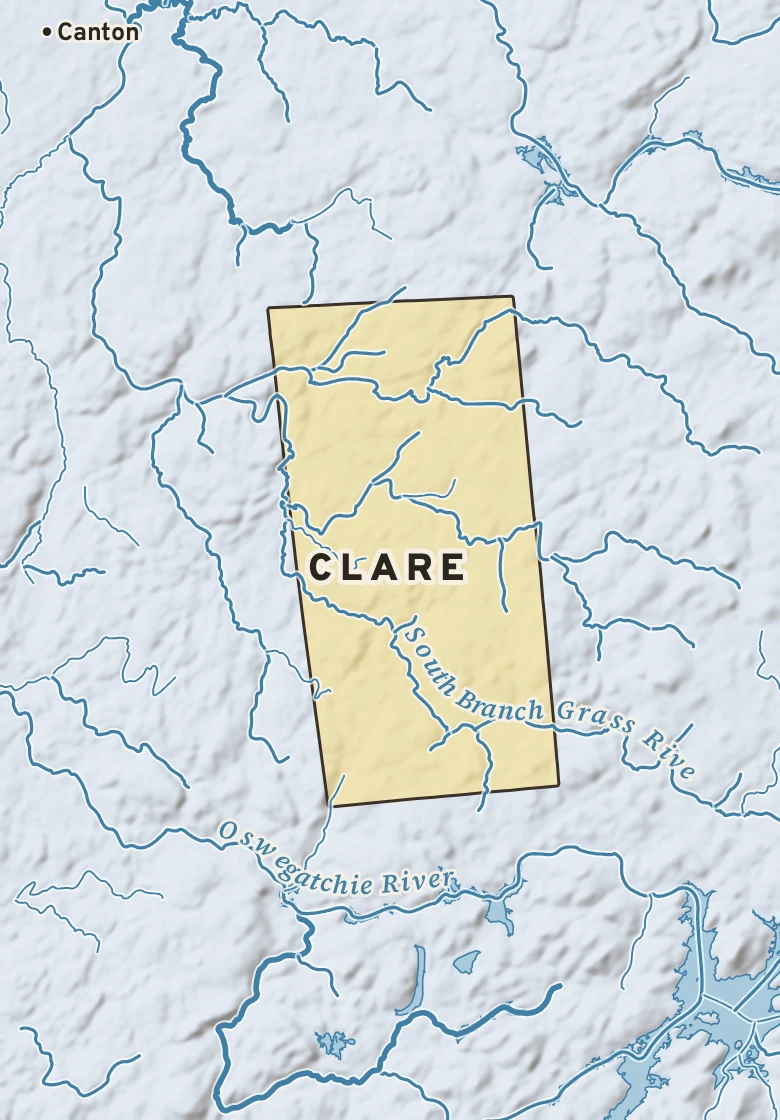 Atlas plate of Clare, New York.