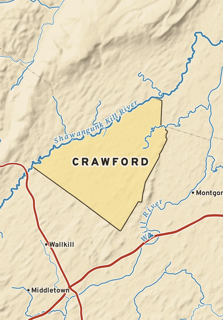 Atlas plate of Crawford, New York.
