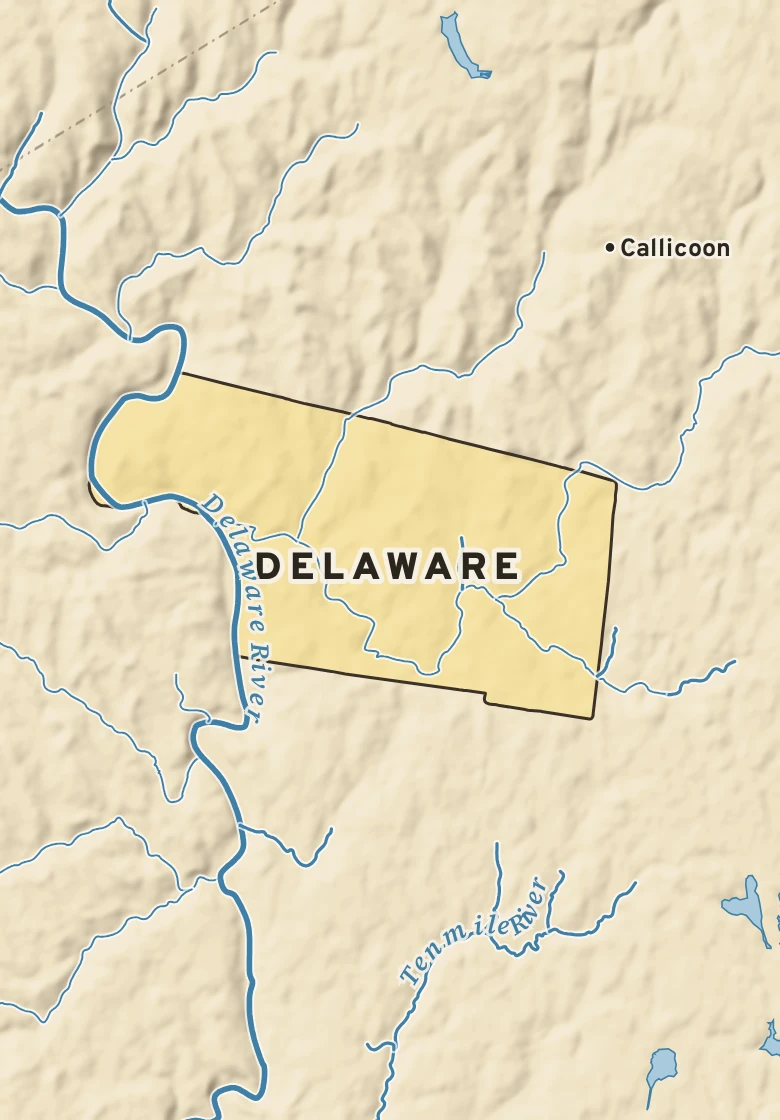 Atlas plate of Delaware, New York.