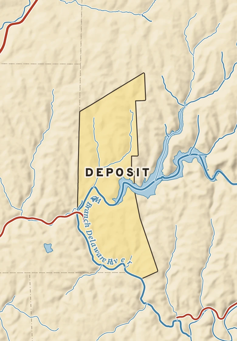 Atlas plate of Deposit, New York.