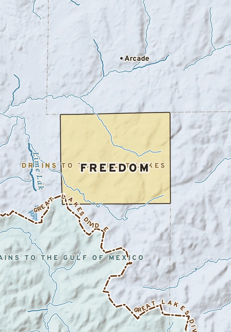 Atlas plate of Freedom, New York.