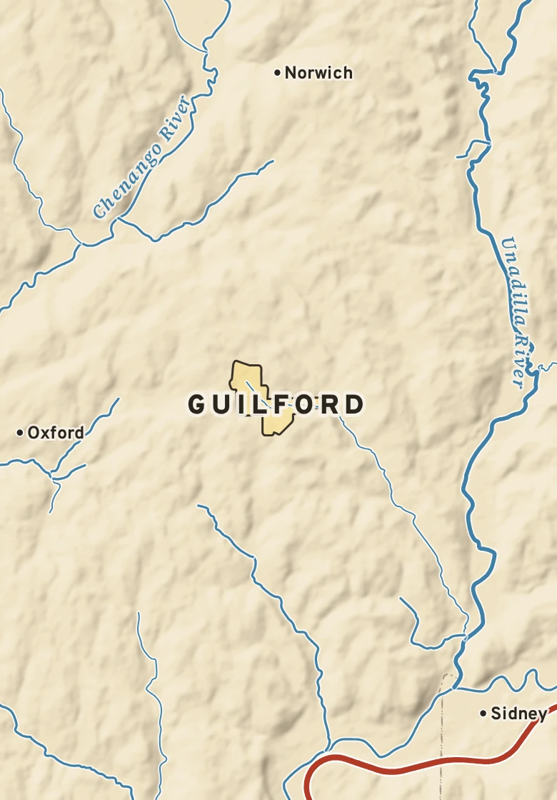 Atlas plate of Guilford, New York.