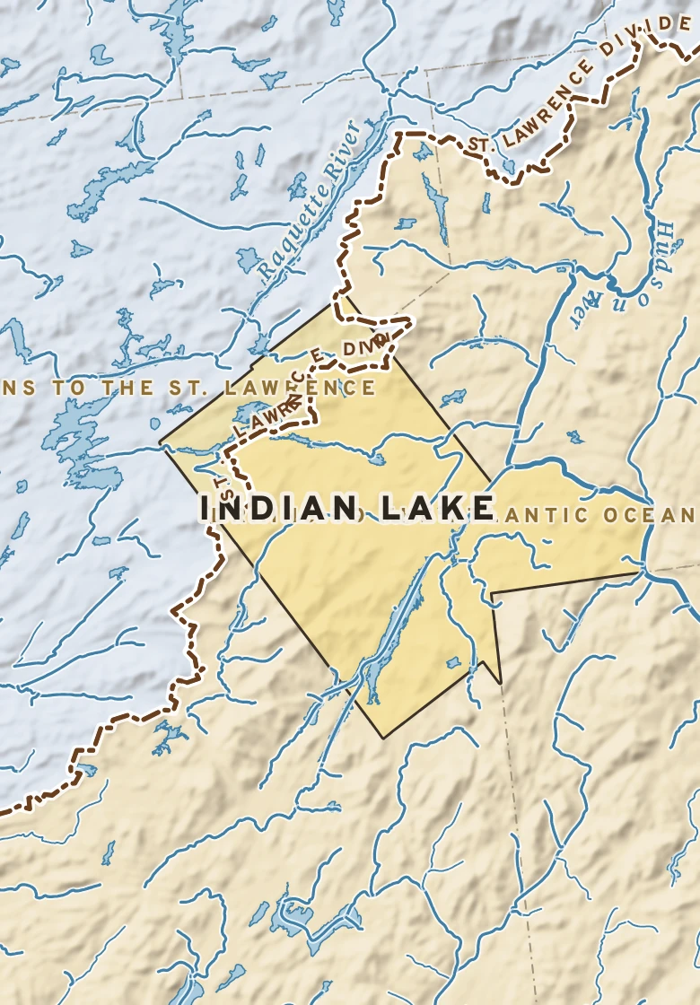 Atlas plate of Indian Lake, New York.