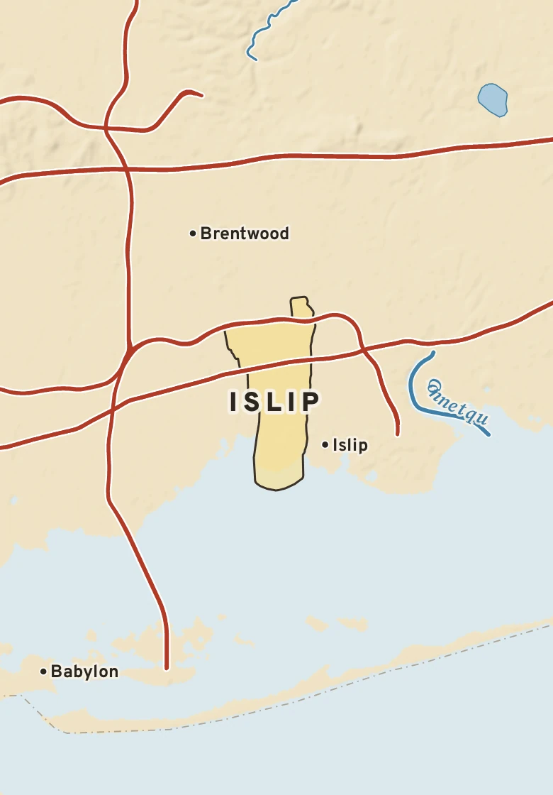 Atlas plate of Islip, New York.