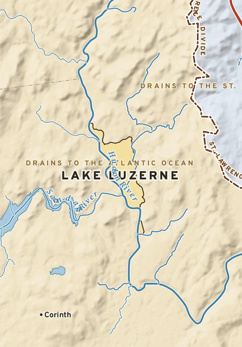 Atlas plate of Lake Luzerne, New York.