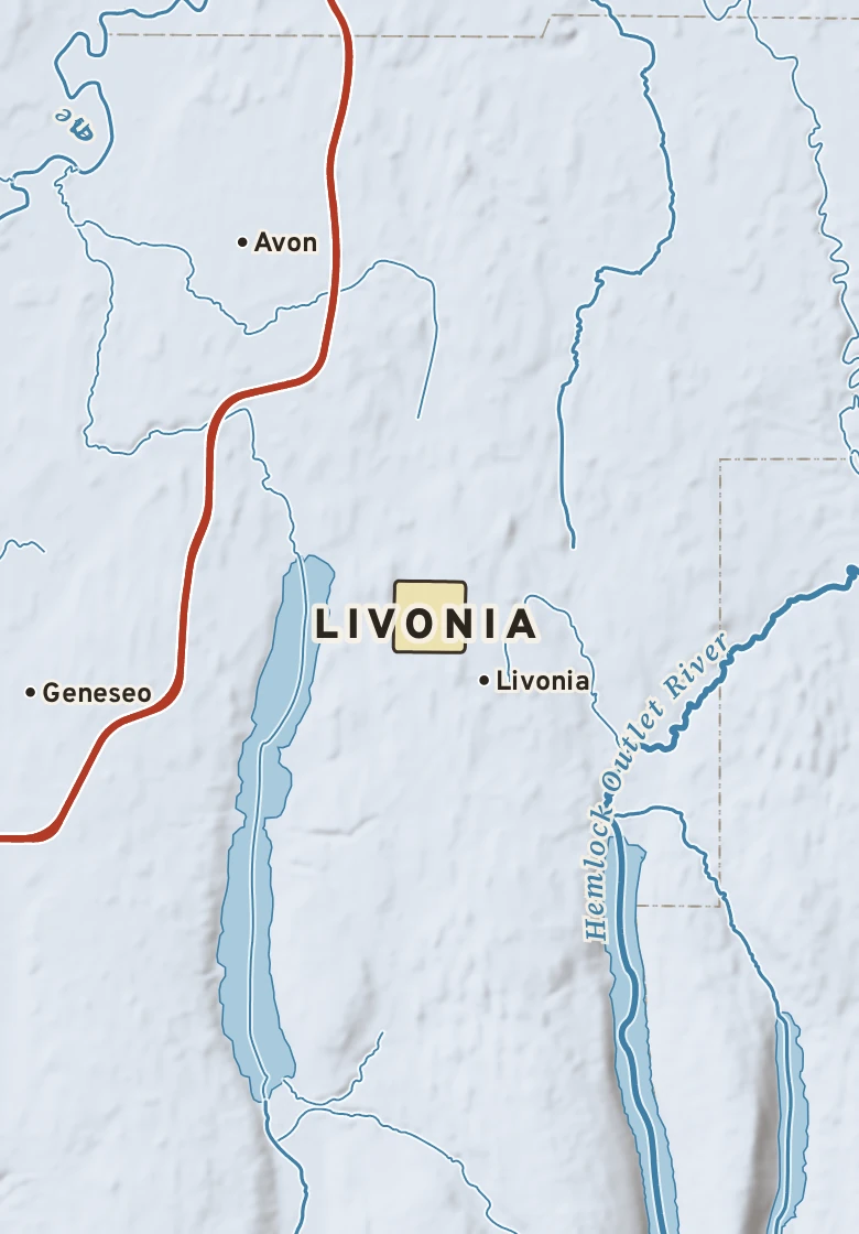 Atlas plate of Livonia, New York.