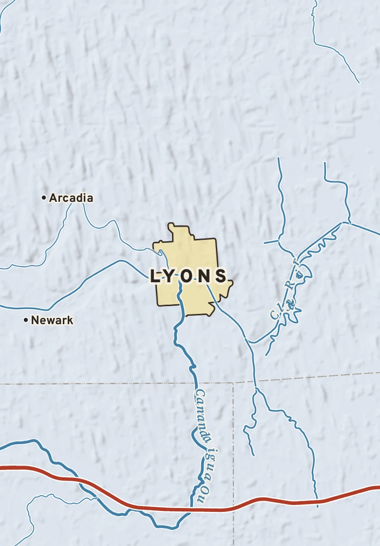 Atlas plate of Lyons, New York.