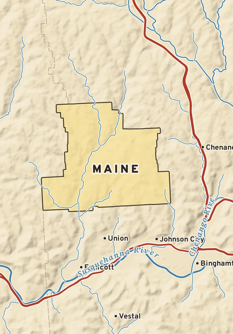 Atlas plate of Maine, New York.