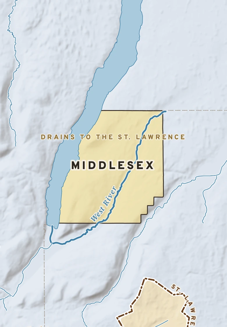 Atlas plate of Middlesex, New York.