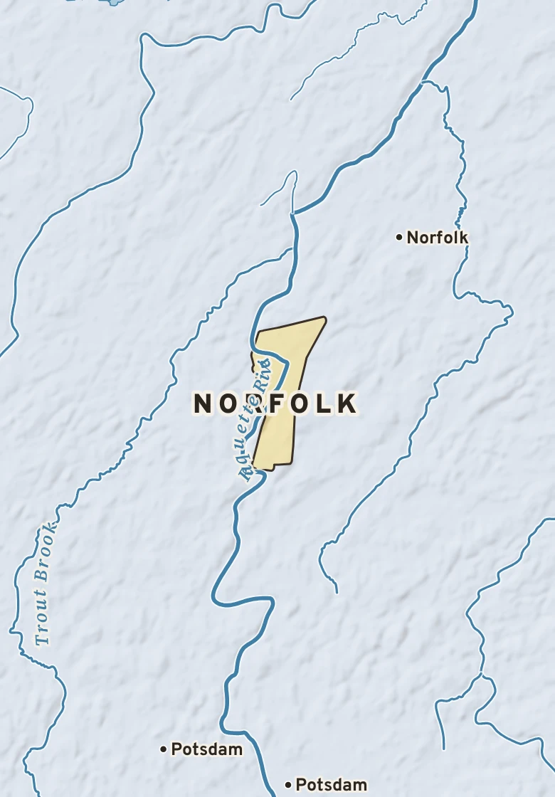 Atlas plate of Norfolk, New York.