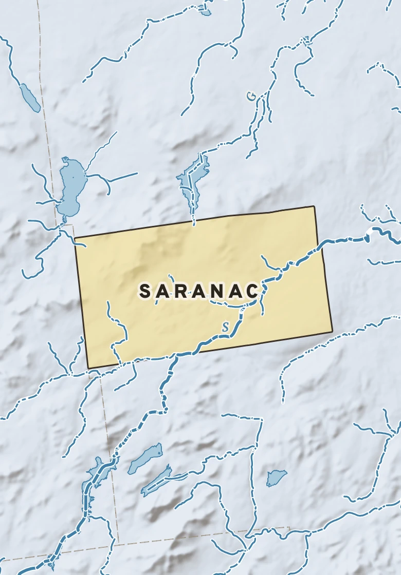 Atlas plate of Saranac, New York.