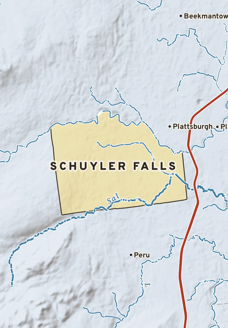 Atlas plate of Schuyler Falls, New York.