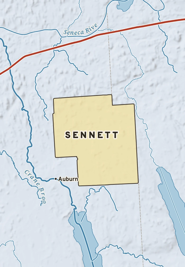 Atlas plate of Sennett, New York.