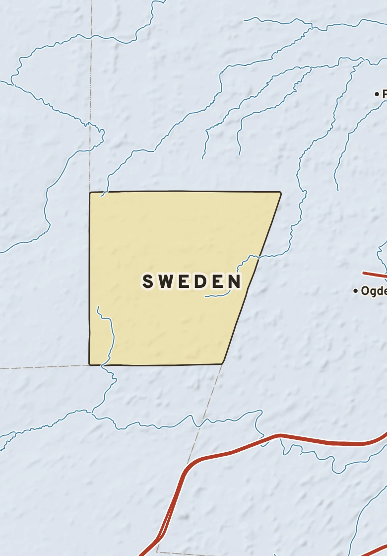 Atlas plate of Sweden, New York.