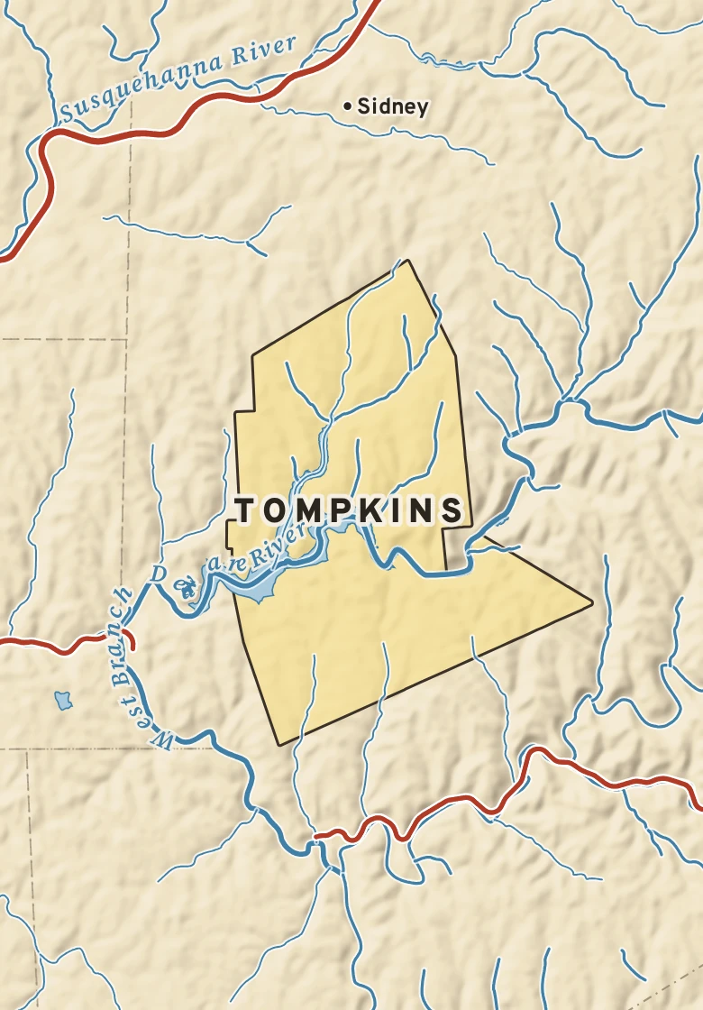 Atlas plate of Tompkins, New York.
