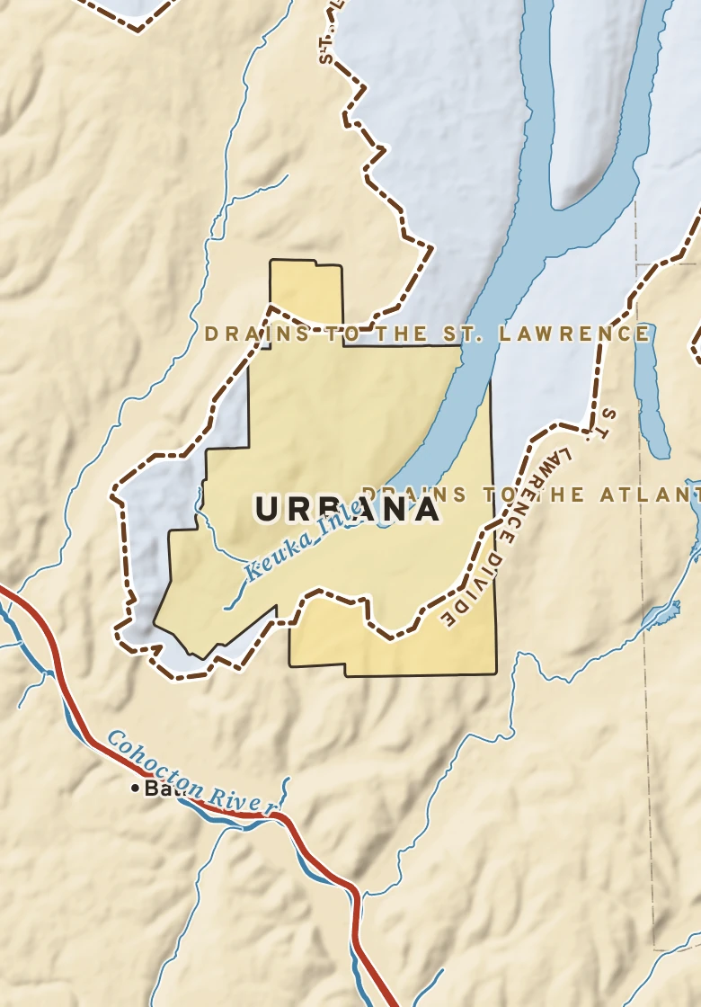 Atlas plate of Urbana, New York.