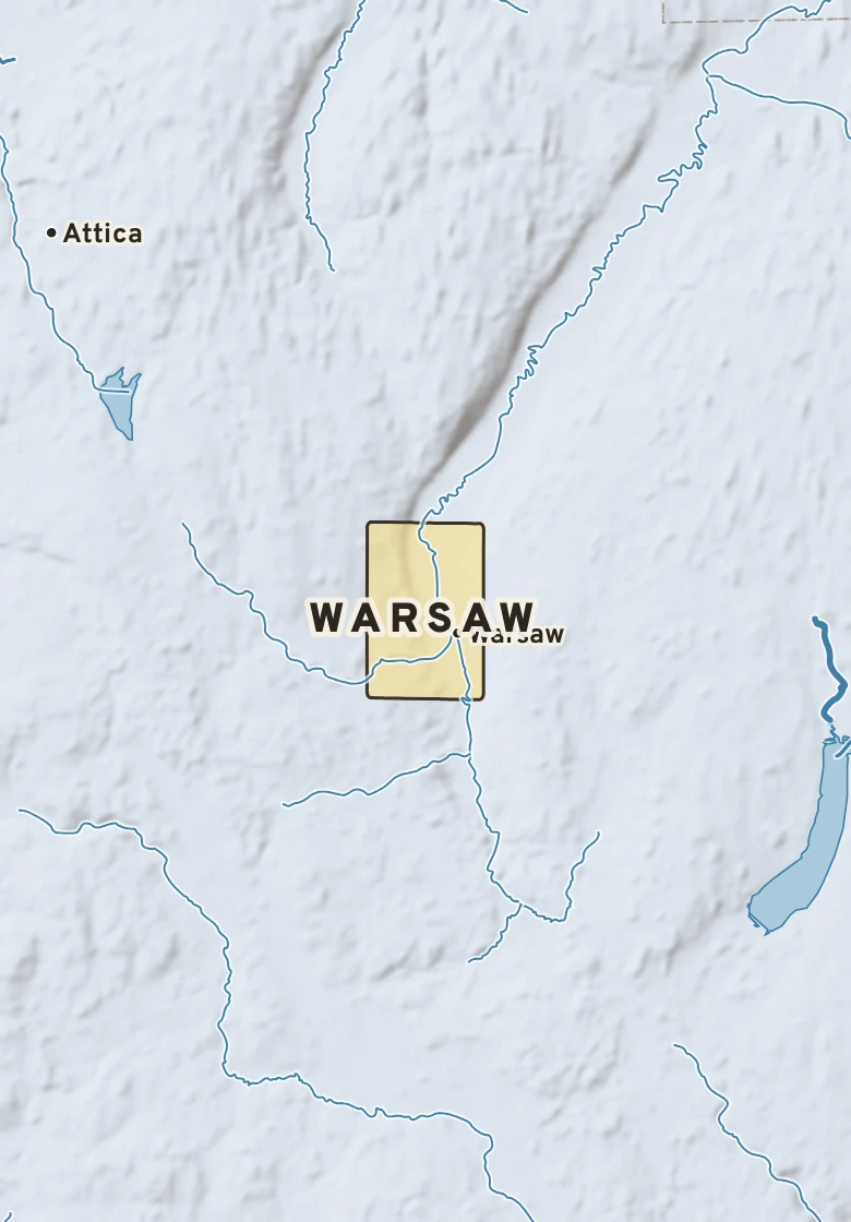 Atlas plate of Warsaw, New York.