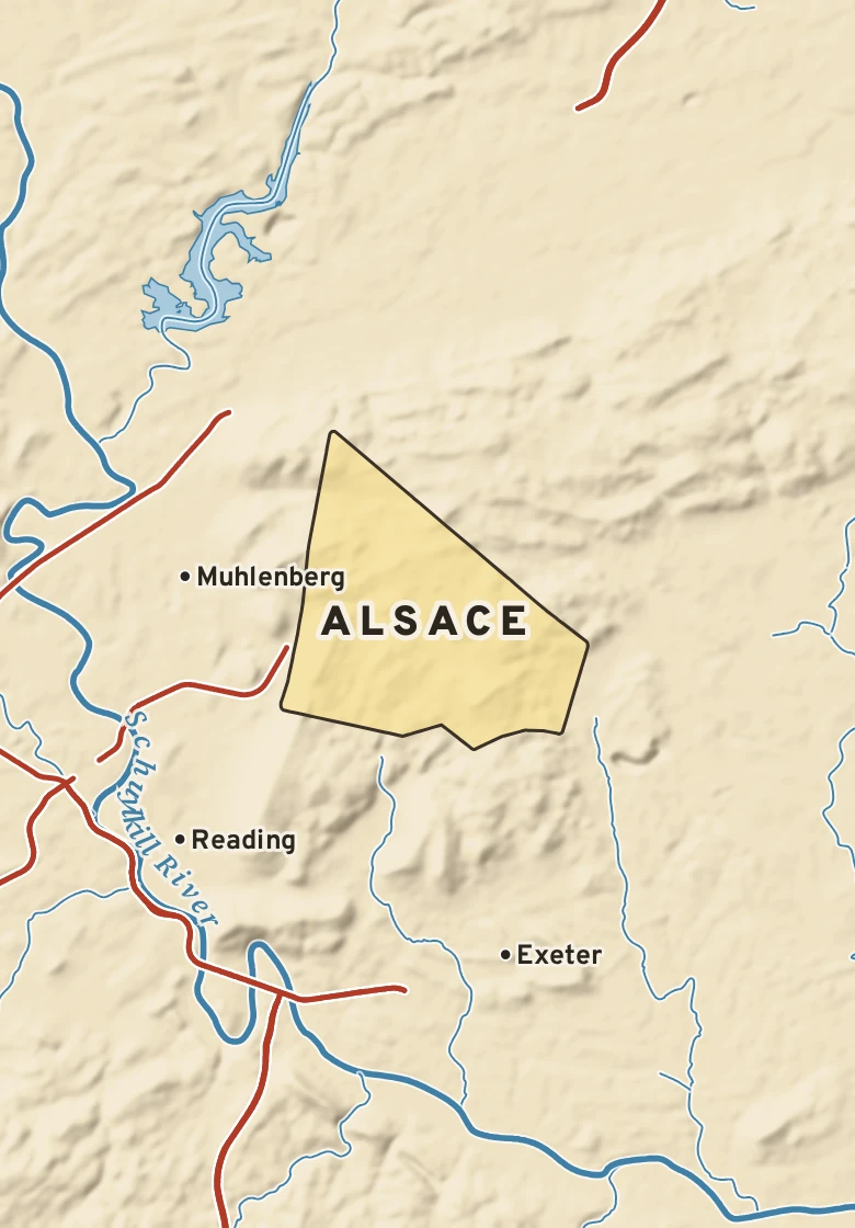 Atlas plate of Alsace, Pennsylvania.