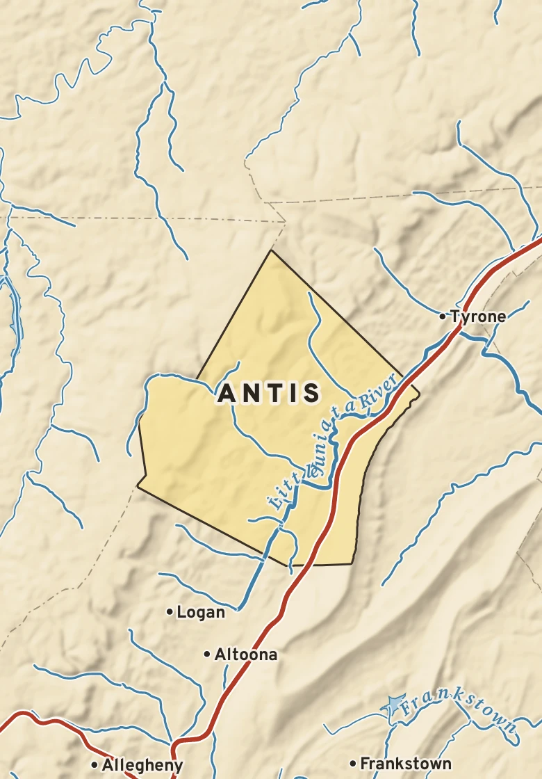 Atlas plate of Antis, Pennsylvania.