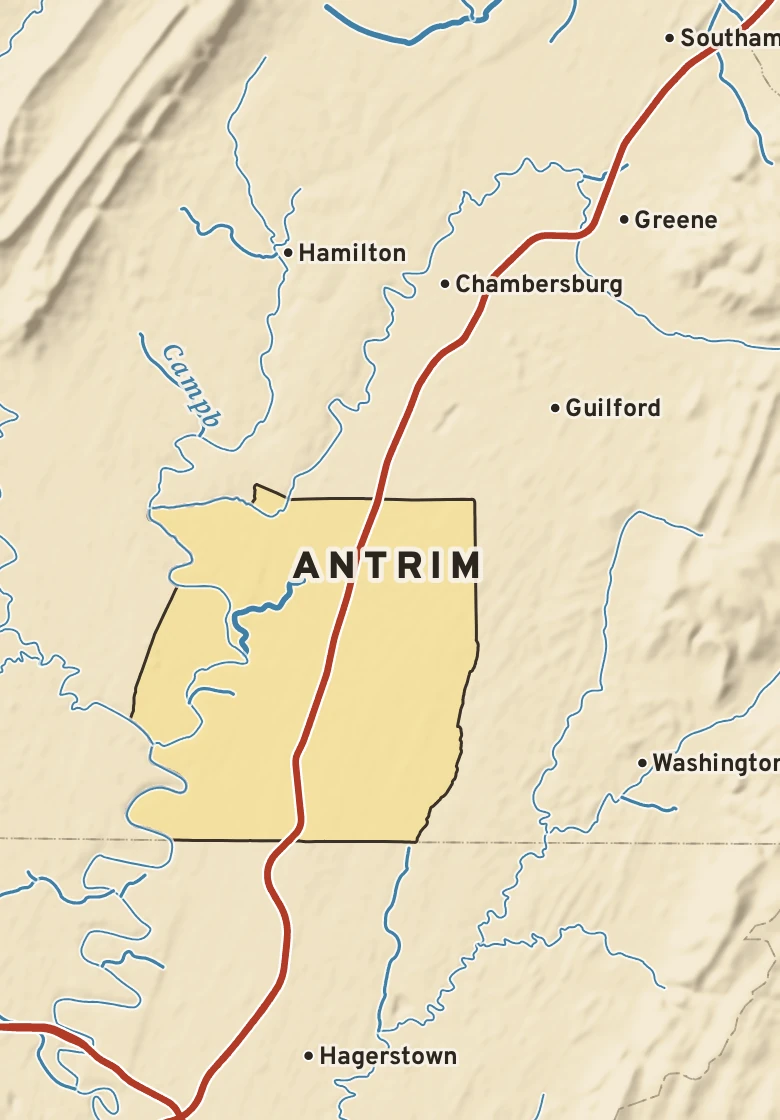 Atlas plate of Antrim, Pennsylvania.