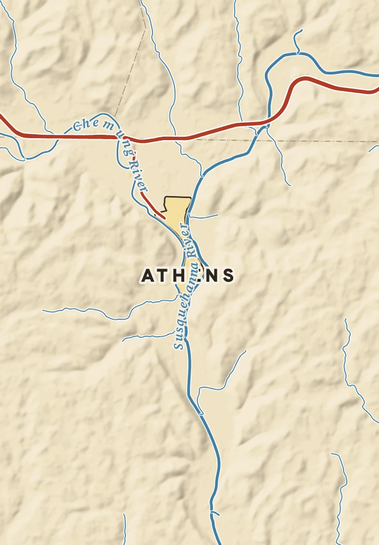 Atlas plate of Athens, Pennsylvania.