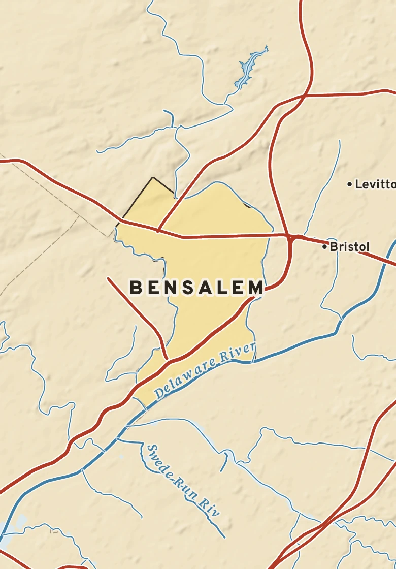 Atlas plate of Bensalem, Pennsylvania.