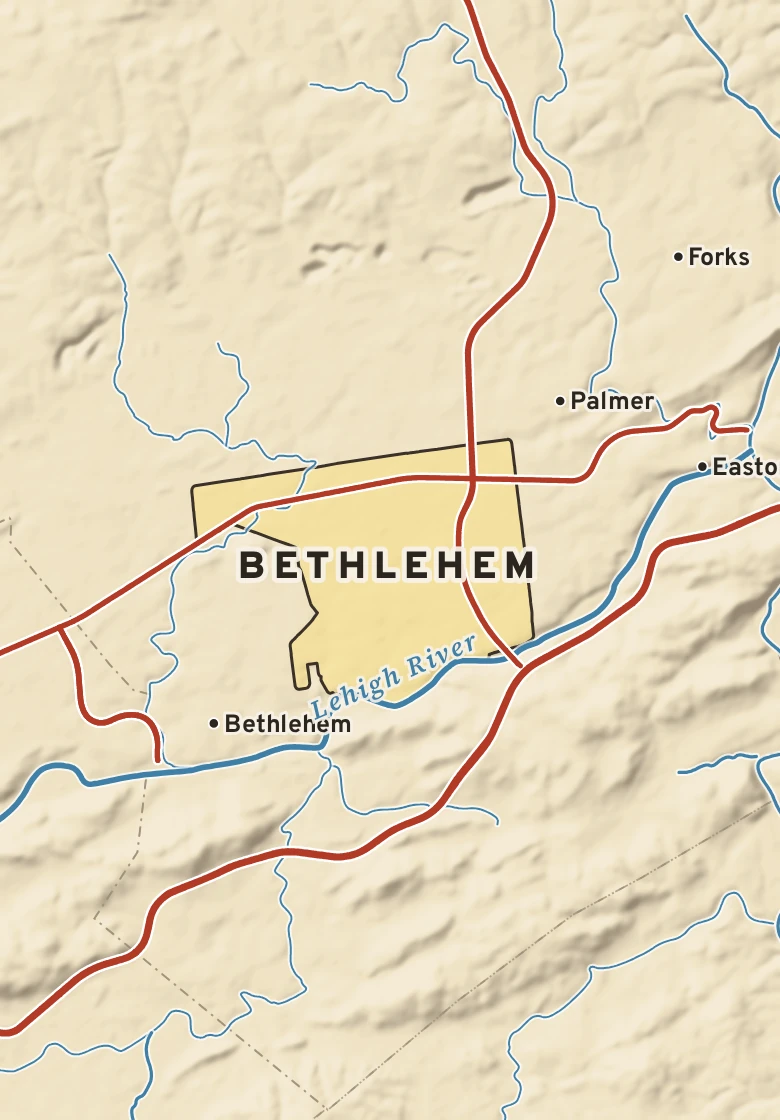 Atlas plate of Bethlehem, Pennsylvania.