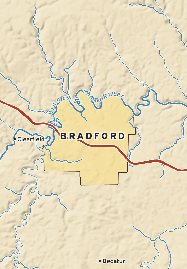 Atlas plate of Bradford, Pennsylvania.