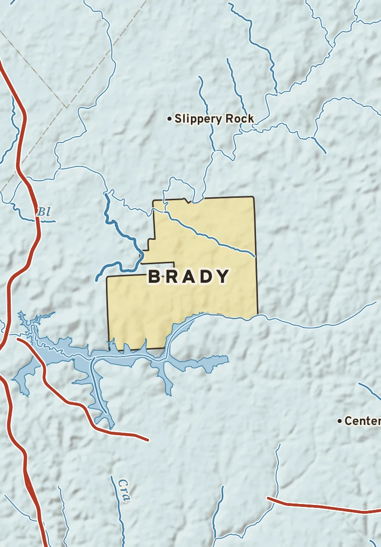 Atlas plate of Brady, Pennsylvania.