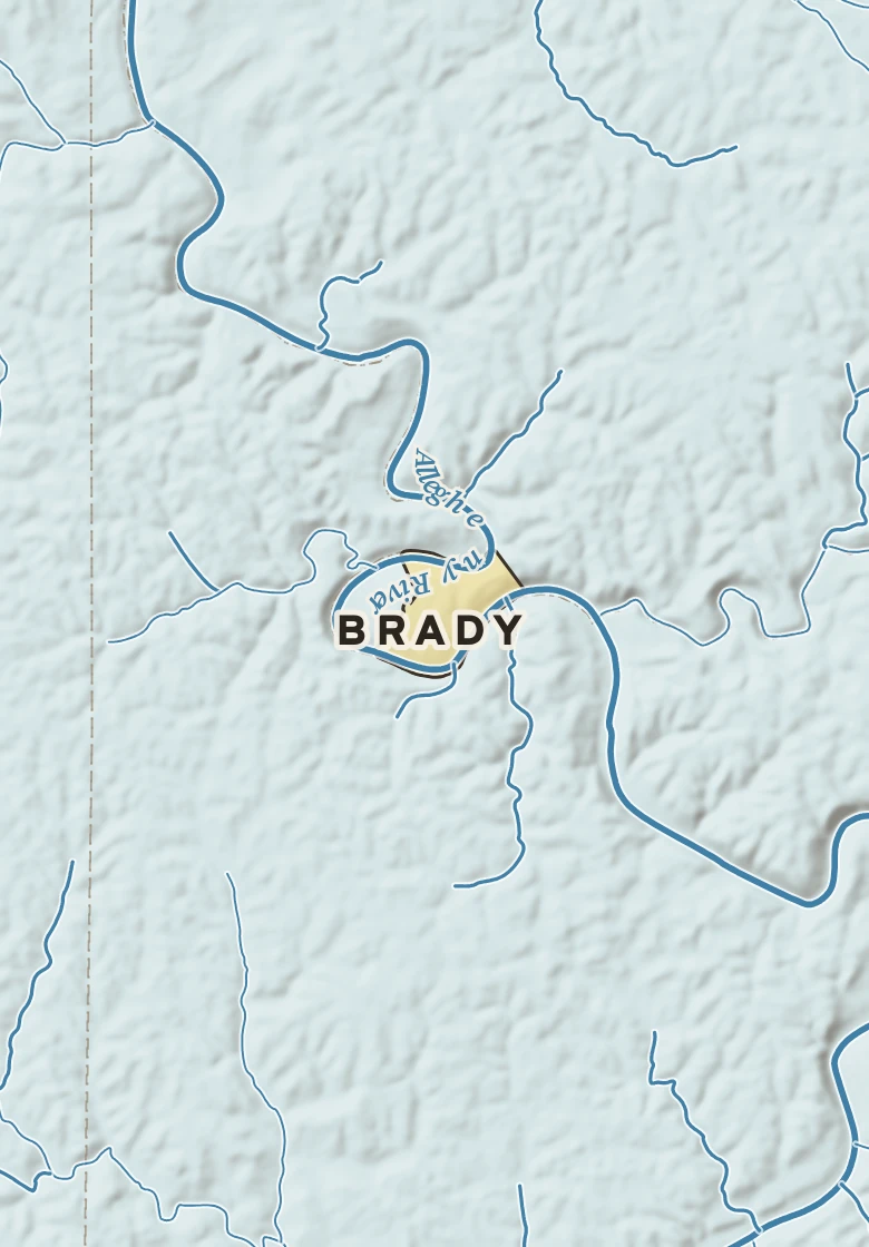 Atlas plate of Brady, Pennsylvania.