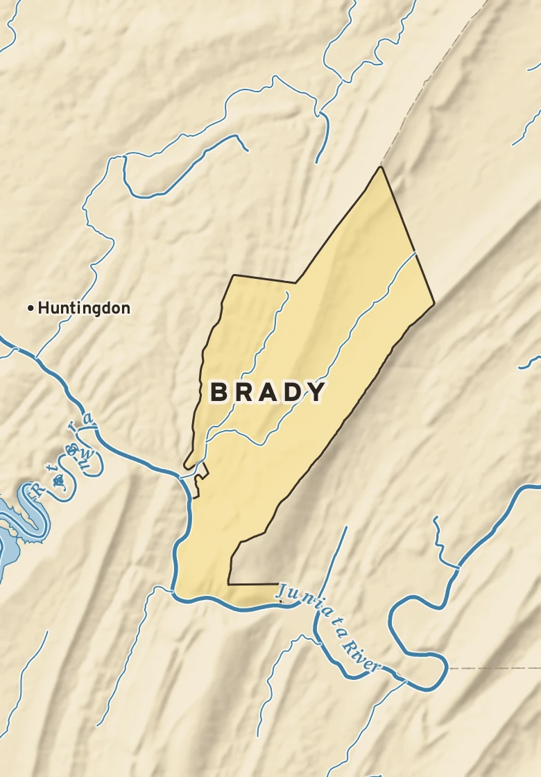 Atlas plate of Brady, Pennsylvania.