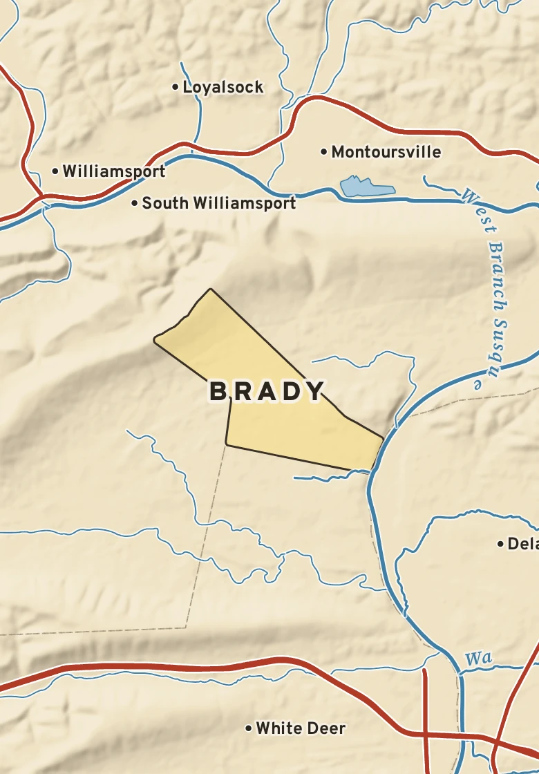 Atlas plate of Brady, Pennsylvania.