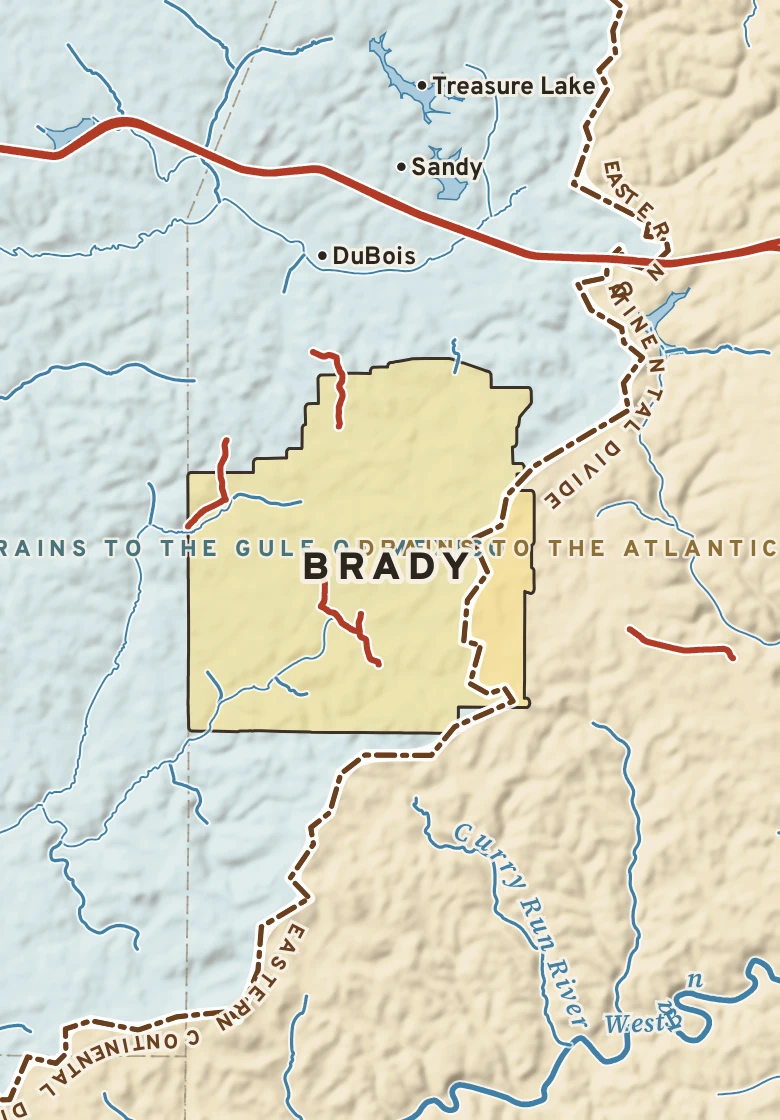 Atlas plate of Brady, Pennsylvania.
